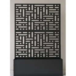 Blomlåda med spalje | 90x180cm | Stål | Svart