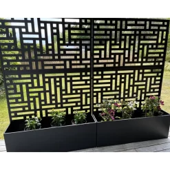 Blomlåda med spalje | 120x180cm | Stål | Svart