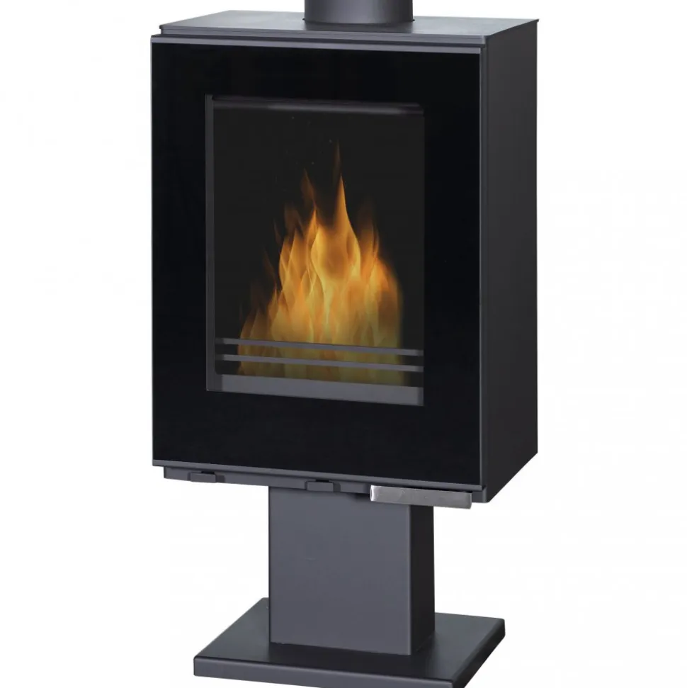 Braskamin 9 kW | Vedeldad kamin med glasfront | Raumo
