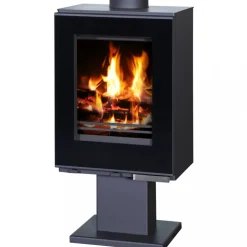 Braskamin 9 kW | Vedeldad kamin med glasfront | Raumo
