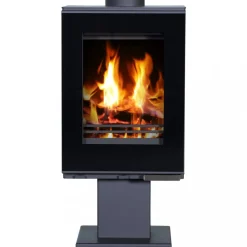 Braskamin 9 kW | Vedeldad kamin med glasfront | Raumo