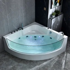 Bubbelbadkar hörn med underhållsvärme | 150x150cm | BK-058