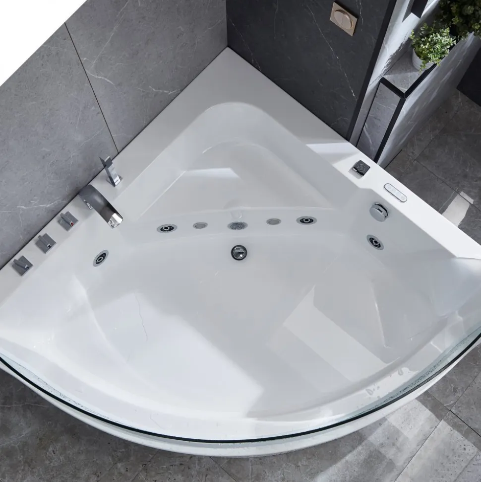 Bubbelbadkar hörn med underhållsvärme | 150x150cm | BK-058