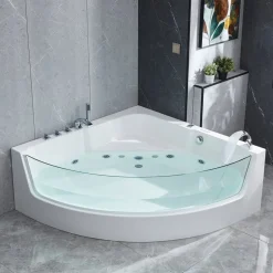 Bubbelbadkar hörn med underhållsvärme | 150x150cm | BK-058