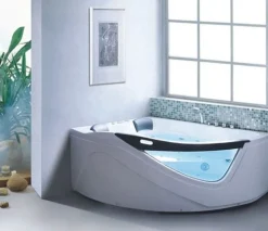 Bubbelbadkar June | 168x148x70cm | Stilren design | Vit