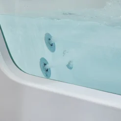 Bubbelbadkar med glasfront & underhållsvärmare 170x80cm | BK-020