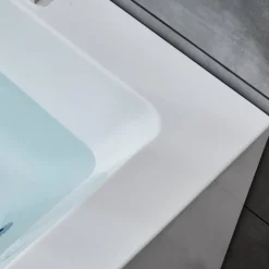 Bubbelbadkar med glasfront & underhållsvärmare 170x80cm | BK-020