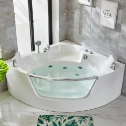 Bubbelbadkar med glasfront & värmare 140x140cm | BK-006V