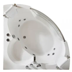 Bubbelbadkar med glasfront & värmare 140x140cm | BK-006V