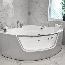 Bubbelbadkar med glasfront & värmare 140x140cm | BK-006V