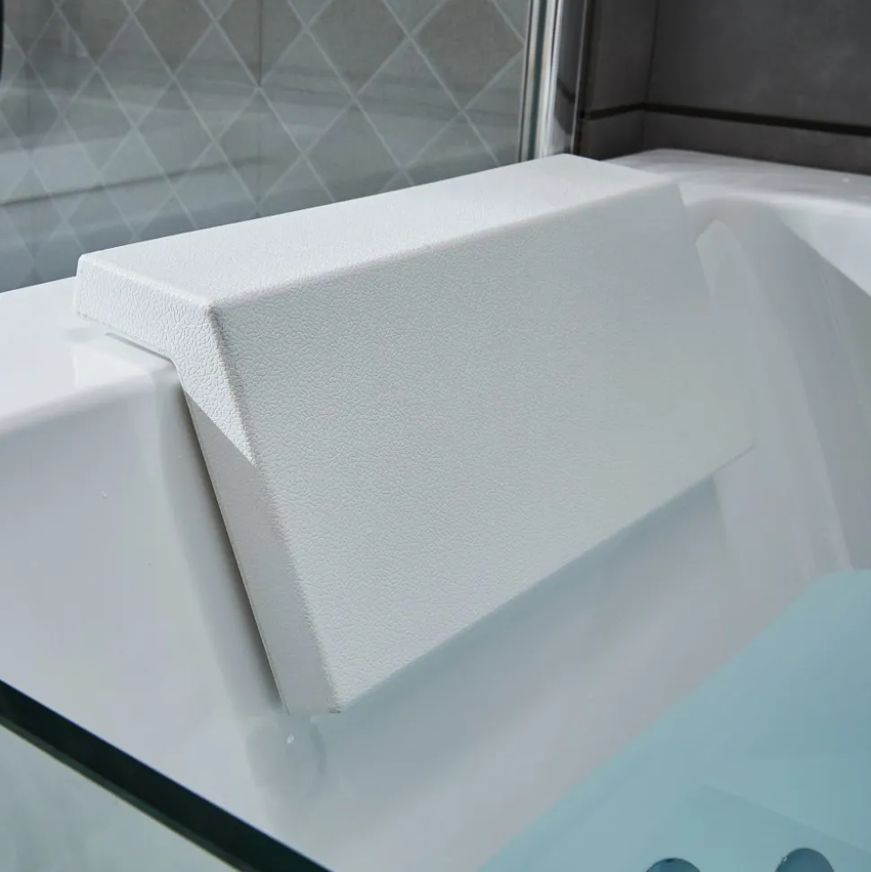 Bubbelbadkar med glasfront 170x80cm | Ergonomisk nackkudde | BK-019