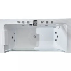 Bubbelbadkar med glasfront 170x80cm | Ergonomisk nackkudde | BK-019