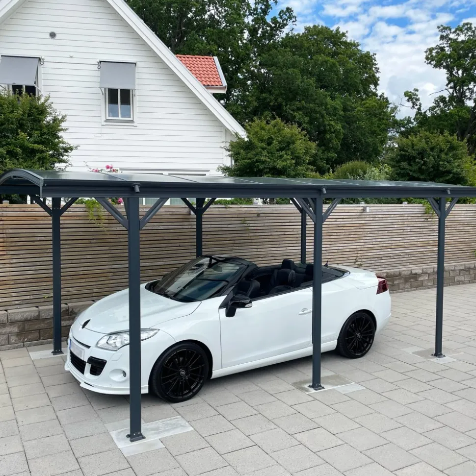 Carport 17,25m² | Extra hög | Aluminiumstomme & kanalplasttak