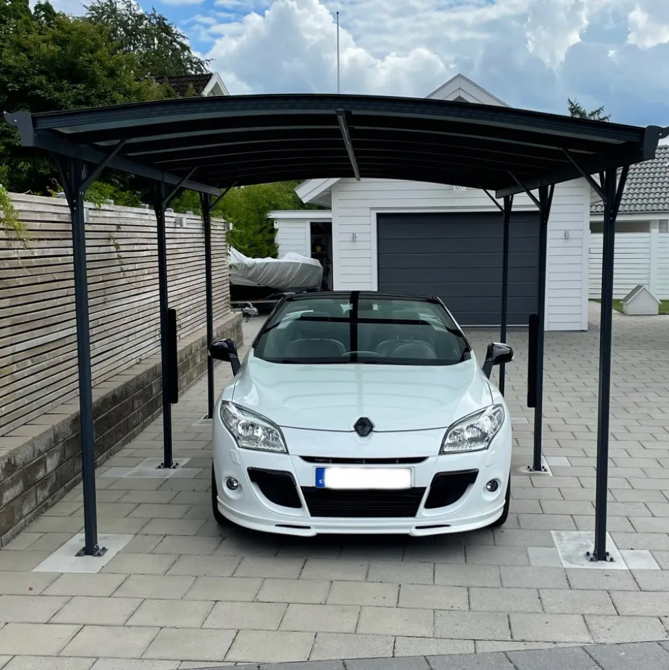 Carport 17,25m² | Extra hög | Aluminiumstomme & kanalplasttak