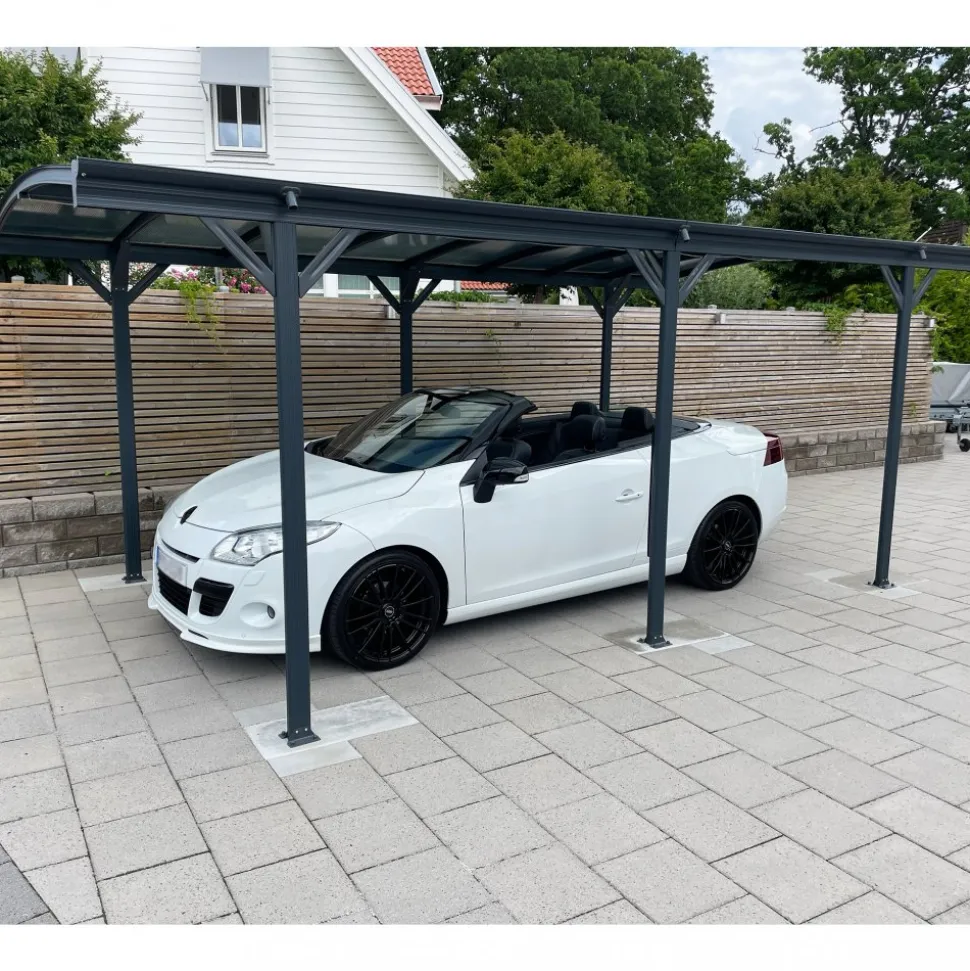 Carport 17,25m² | Extra hög | Aluminiumstomme & kanalplasttak