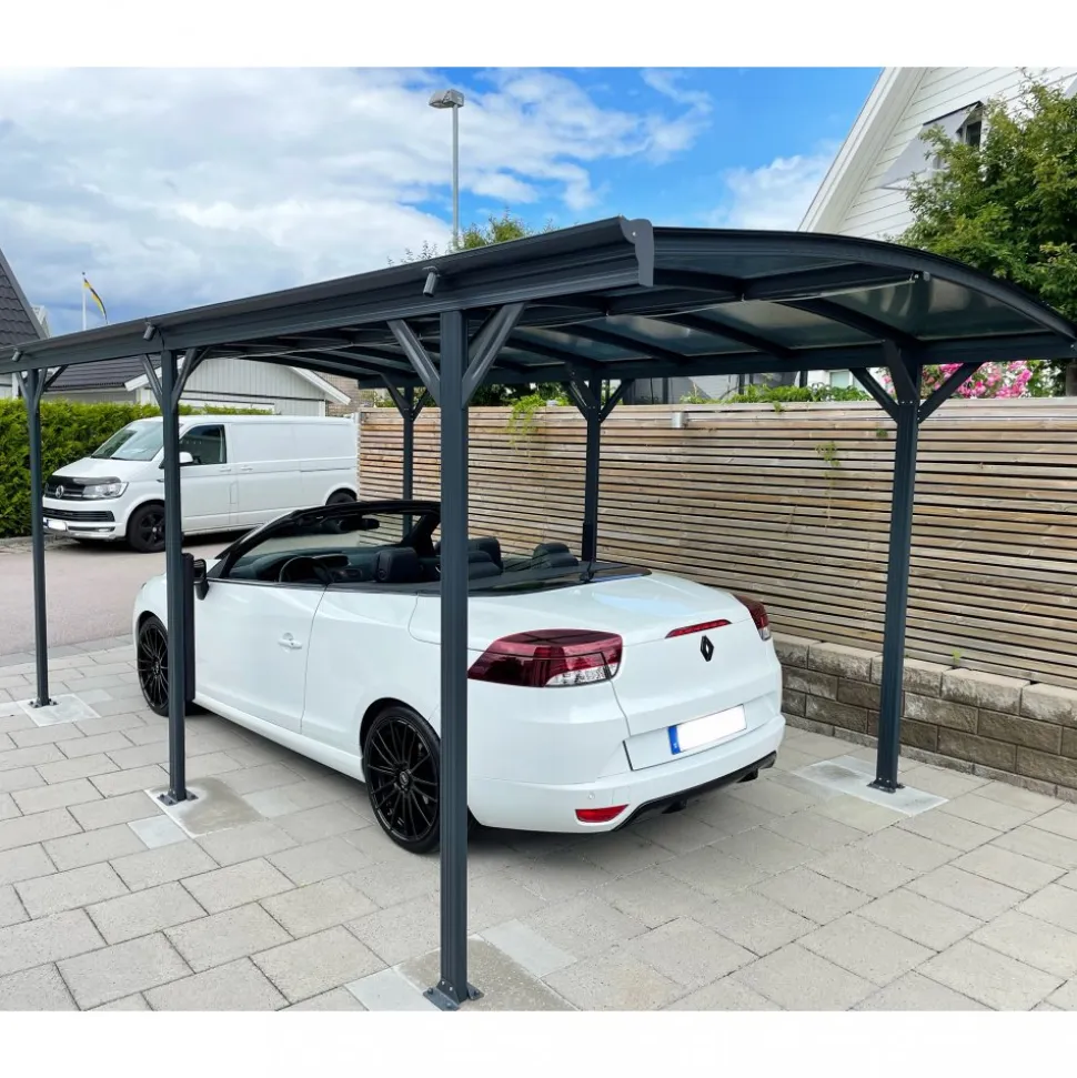 Carport 17,25m² | Extra hög | Aluminiumstomme & kanalplasttak