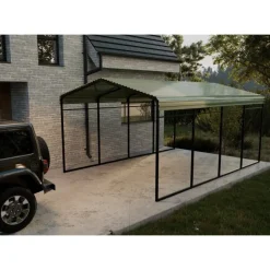 Carport 6x3,6 m | Metallram med plåttak | Pulverlackerad stålkonstruktion för bil, båt & maskinskydd