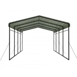 Carport 6x3,6 m | Metallram med plåttak | Pulverlackerad stålkonstruktion för bil, båt & maskinskydd