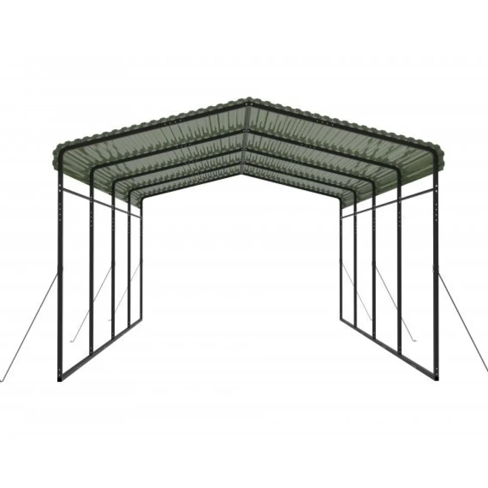 Carport 6x3,6 m | Metallram med plåttak | Pulverlackerad stålkonstruktion för bil, båt & maskinskydd