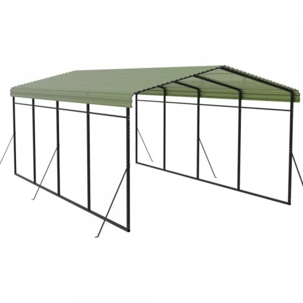 Carport 6x3,6 m | Metallram med plåttak | Pulverlackerad stålkonstruktion för bil, båt & maskinskydd