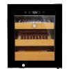 Cigarrhumidor 34L | Premium elektrisk humidor med kompressorkylning | 3 bokträshyllor & UV-skyddad glasdörr