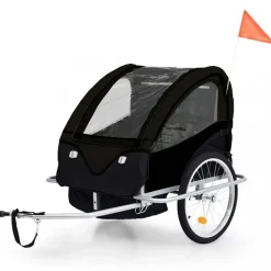 Cykelvagn/barnvagn 2-i-1 | 2 säten | Lastkapacitet 40kg | Hopfällbar