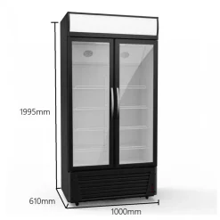 Displaykyl 618L | Energieffektiv & låsbar dryckeskyl | 100x61x195 cm