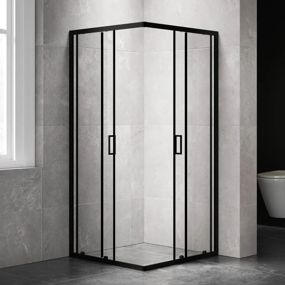 Duschhörna med skjutdörrar | 6mm säkerhetsglas | Modern design