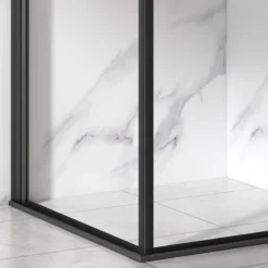 Duschhörna med svart ram | Aluminium och säkerhetsglas