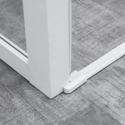 Duschhörna med vita profiler | 6mm säkerhetsglas