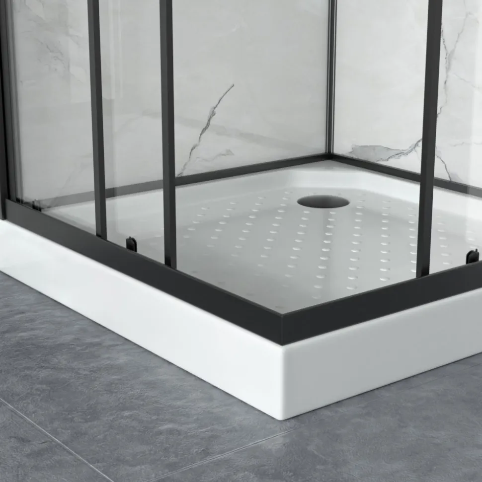 Duschkabin med svart ram | Aluminium och 6mm säkerhetsglas | Sara