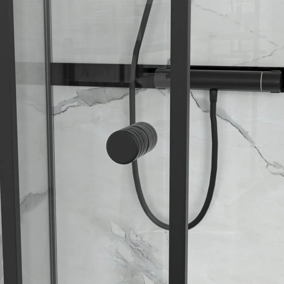 Duschkabin med svart ram | Aluminium och 6mm säkerhetsglas | Sara