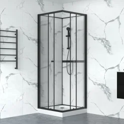 Duschkabin med svart ram | Aluminium och 6mm säkerhetsglas | Sara