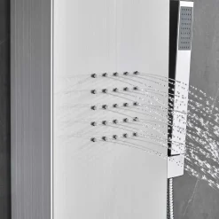 Duschpanel i borstat rostfritt stål | Flora