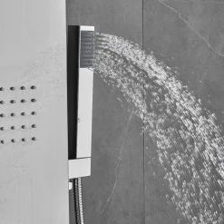 Duschpanel i borstat rostfritt stål | Flora