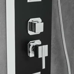Duschpanel i svartvitt rostfritt stål | Stella