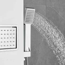 Duschpanel i vitt rostfritt stål | Amber