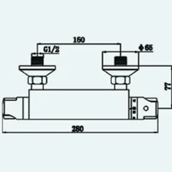 Duschset termostadblandare 150 cc | Krom | FD-3004A