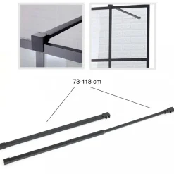 Duschväggar med svarta profiler | 8mm säkerhetsglas