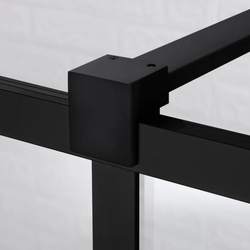 Duschvägg med svart spröjs | Stilren design | 6mm säkerhetsglas