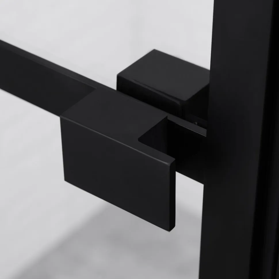 Duschvägg med svart spröjs | Stilren design | 6mm säkerhetsglas