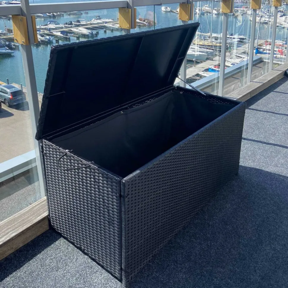 Dynbox i konstrotting till utemöbler | 420L | Svart
