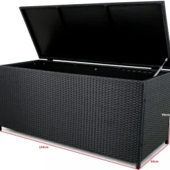 Dynbox i konstrotting till utemöbler | 420L | Svart