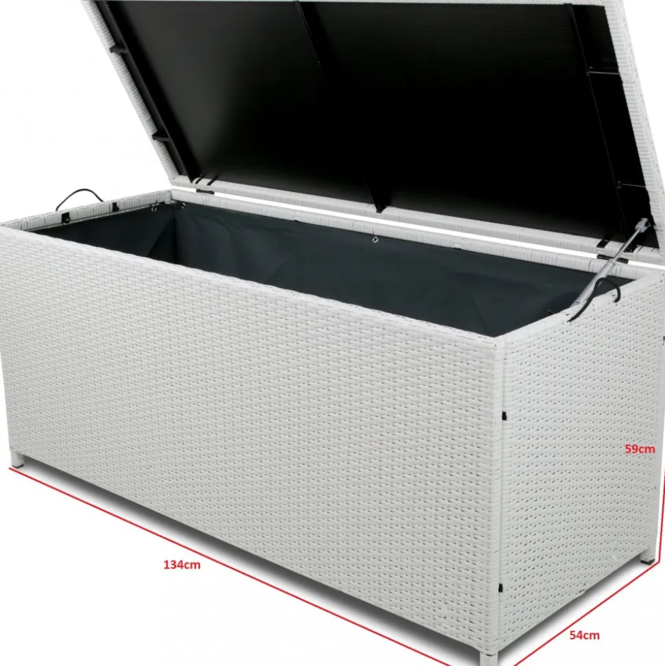 Dynbox i konstrotting till utemöbler | 420L | Vit