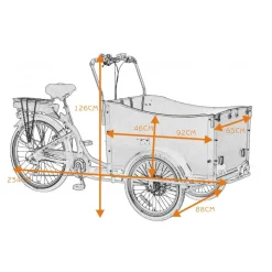 Eldriven Cargobike | Lådcykel för 4 barn | 250W Ananda-motor, LG-batteri & Shimano 6-växlar