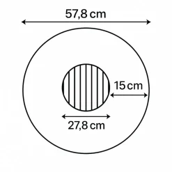 Eldstad med stekhäll och grill | 58 cm fire pit | Svart