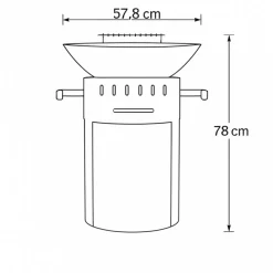 Eldstad med stekhäll och grill | 58 cm fire pit | Svart