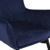 Elegant textilfåtölj med hög rygg | Mörkblå | Kim
