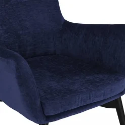 Elegant textilfåtölj med hög rygg | Mörkblå | Kim