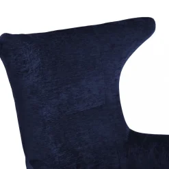 Elegant textilfåtölj med hög rygg | Mörkblå | Kim